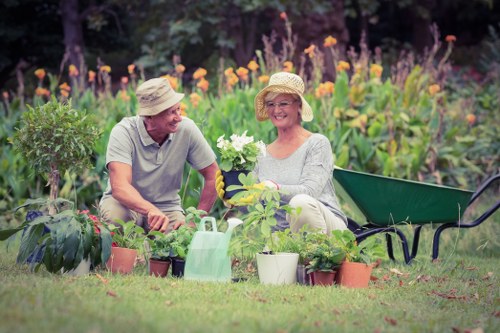 Overgrown garden being cleared in Hither Green